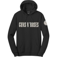 Guns N' Roses Logo & Bullet Circle Applique Men's Black Hoodie Photo