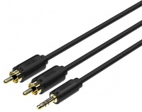 Unitek 1.5m 3.5mm Stereo Jack to RCA Male Audio Cable - Black Photo