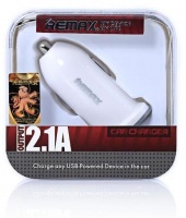 Remax 2.1a USB Smartphone Car Charger - White Photo