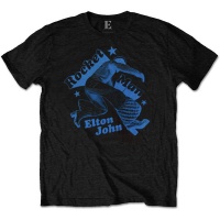 Elton John - Rocketman Jump Mens Black T-Shirt Photo