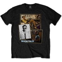 Elton John - Rocketman Montage Mens Black T-Shirt Photo