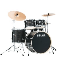 TAMA IE52KH6W-BOW Imperialstar 5 pieces Acoustic Drum Kit with Hardware - Black Oak Wrap Photo