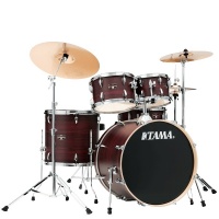 TAMA IE52KH6W-BWW Imperialstar 5 pieces Acoustic Drum Kit with Hardware - Burdundy Walnut Wrap Photo