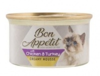 Bon Apptit Bon Appétit - Creamy Mousse Chicken & Turkey Cat Food 85g Photo