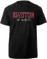 Led Zeppelin - Logo & Symbols Mens Black T-Shirt Photo