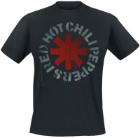 Red Hot Chili Peppers - Stencil Mens Black T-Shirt Photo