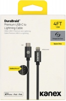 Kanex USB-C to Lightning 1.2m Durabraid Cable - Space Grey Photo