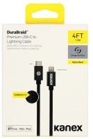 Kanex USB-C to Lightning 1.2m Durabraid Cable - Black Photo