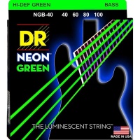 DR NGB-40 Neon Green 40-100 Light Nickel Plated Steel Green Coated Bass Guitar Strings Photo