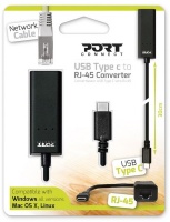 Port Design USB Type-C to Network RJ45 Adapter - Black Photo
