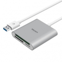 Unitek USB 3.0 3-Port Memory Card Reader - Silver Photo