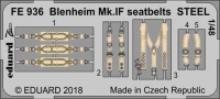 Eduard - Photoetch : 1/48 - Blenheim Mk.IF Seatbelts Steel Photo