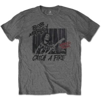 Bob Marley Catch a Fire World Tour Menâ€™s Black T-Shirt Photo