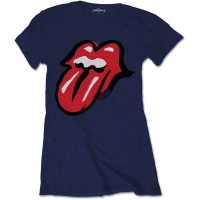 The Rolling Stones - No Filter Tongue Ladies T-Shirt - Navy Photo