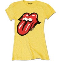 The Rolling Stones - No Filter Tongue Ladies T-Shirt - Yellow Photo