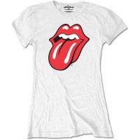 The Rolling Stones - Packaged Classic Tongue Ladies T-Shirt - White Photo