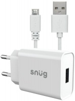 Snug Lite 1 Port Micro USB Wall Charger - White Photo