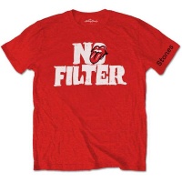 The Rolling Stones - No Filter Header Logo Men's T-Shirt - Red Photo