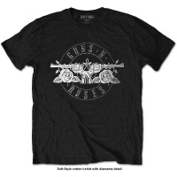 Guns N' Roses - Circle Logo Diamante Menâ€™s Black T-Shirt Photo