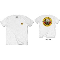 Guns N' Roses - Classic Logo Menâ€™s White T-Shirt - Back Print Photo
