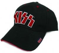 Kiss - Red On White Logo Puff Embroidered Baseball Cap Photo