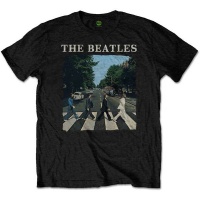 The Beatles - Abbey Road & Logo Men's T-Shirt - Black Photo