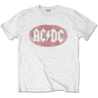 AC/DC - Oval Logo Vintage Men's T-Shirt - White Photo