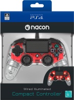 NACON - Wired Illuminated Compact Controller - Clear Red Photo