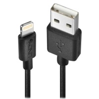 Lindy 3m USB Type-A to Lightning Sync Charge Cable - Black Photo