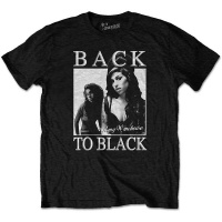 Amy Winehouse Back to Black Menâ€™s Black T-Shirt Photo