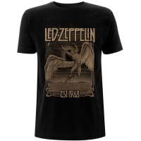 Led Zeppelin Faded Falling Menâ€™s Black T-Shirt Photo