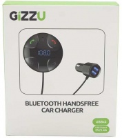 Gizzu Bluetooth Handsfree Kit with FM Transmitter Red LED Interface [1 x Micro SD Slot Supports Photo