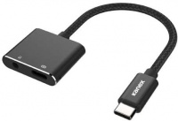 Kanex USB-C to 3.5mm Headphone Jack Adapter Plus Charging - Black Photo