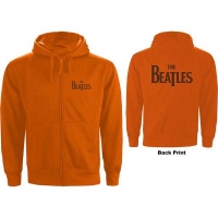 Beatles Drop T Logo Backprint Men’s Orange Zip Up Hoodie Photo