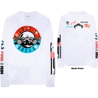 Guns N' Roses Motorcross Logo Menâ€™s White Long Sleeve T-Shirt Photo