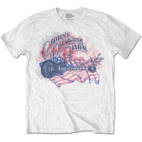 Creedence Clearwater Revival - Guitar & Flag Menâ€™s White T-Shirt Photo