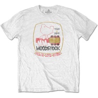 Woodstock - Peace * Love * Music Menâ€™s White T-Shirt Photo