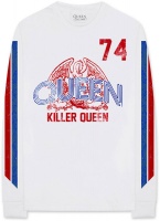 Queen - Killer Queen '74 Stripes Men's LongSleeve Shirt - White Photo