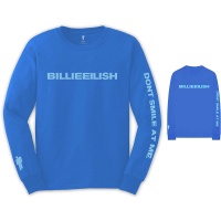 Billie Eilish - Smile Men's Longsleeve T-Shirt - Blue Photo