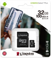 Kingston Technology Kingston Canvas Select Plus 32GB MicroSDHC Class 10 UHS-I Memory Card - Black Photo