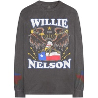 Willie Nelson - Texan Pride Men's Long Sleeve Shirt - Black Photo