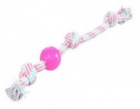 Dogs Life Dog's Life TPR Ball 3 Knot Rope Toy - Pink Photo