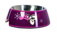 Rogz - Fancy Dress Dog Bubble Bowl Pink Love Photo