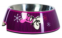 Rogz - Fancy Dress Dog Bubble Bowl Pink Love Photo