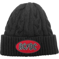 AC/DC - Oval Logo Cable-Knit Beanie - Black Photo