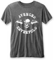 Avenged Sevenfold - Deathbat Burnout Men's T-Shirt - Charcoal Photo