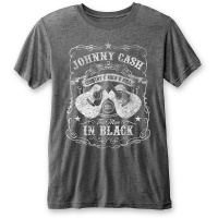 Johnny Cash - The Man In Black Burnout Men's T-Shirt - Charcoal Photo
