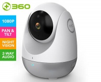 360 - D706HD1080P WiFi IP Camera 32G WiFi Water Drop Wireless Infrared Wide Angle 2-way Audio Security Camera - White Photo