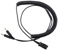 Calltel Quick Disconnect - Dual 3.5mm Jack 105cm Cable - Black Photo