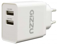 Gizzu - Dual USB 3.4A Wall Charger - White Photo